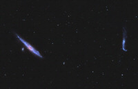 NGC 4631, NGC 4656 Whale galaxy and Hockey stick or Crowbar galaxy