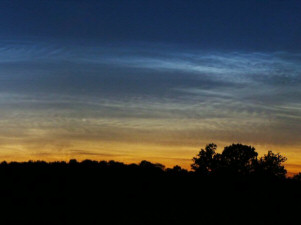 Noctilucent cloud, NLC - Panorama of 3 pics