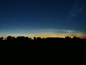 Panorama 2 pics, NLC and Comet C/2020 F3. Neowise