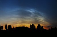 Noctilucent cloud, NLC - Panorama of 3 pics